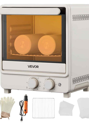 Sublimation Oven Machine, 13 Qt, Fits 20oz Tumblers, with 1 Heat Air Gun, 50 Shrink Films, 1 Tape and 2 Heat Gloves, Oven for Sublimation Blank Tumblers, Mugs, Bowls, Off-White