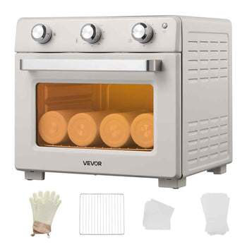 Sublimation Oven Machine, 26 Qt, Fits 40oz Tumblers, with 50 Shrink Films, 1 Tape and 2 Heat Gloves, 360° Turbo Convection for Sublimation Blank Tumblers, Mugs, Bowls, Off-White