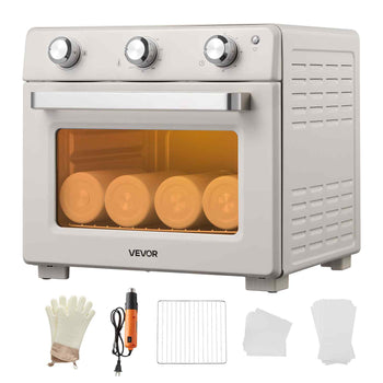Sublimation Oven Machine, 26 Qt, Fits 40oz Tumblers, with 1 Heat Air Gun, 50 Shrink Films, 1 Tape and 2 Heat Gloves, 360° Turbo Convection for Sublimation Blank Tumblers, Mugs, Bowls, Off-White