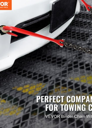 G80 V Bridle Chain, 3/8" x 3' Towing Chain Bridle with 15" J Hooks and Grab Hooks, Heavy Duty Transport Tow Chain Bridle with 7800 lbs Safe Working Load for Flatbed Trailer Wrecker Recovery