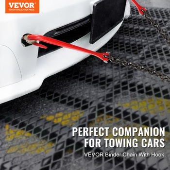 G80 V Bridle Chain, 3/8" x 3' Towing Chain Bridle with 15" J Hooks and Grab Hooks, Heavy Duty Transport Tow Chain Bridle with 7800 lbs Safe Working Load for Flatbed Trailer Wrecker Recovery