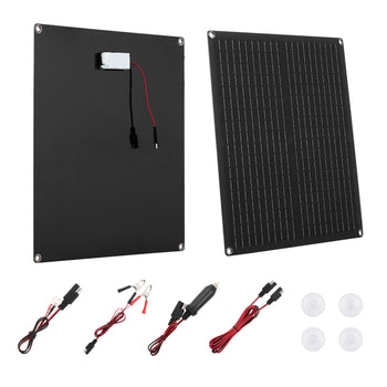 30W 12V Solar Panel Battery Charger, Solar Battery Trickle Charger Maintainer with Built-in Smart Controller & 3 Connection Cables, IP67 Waterproof Portable for RV Car Motorcycle Boat Van Camper