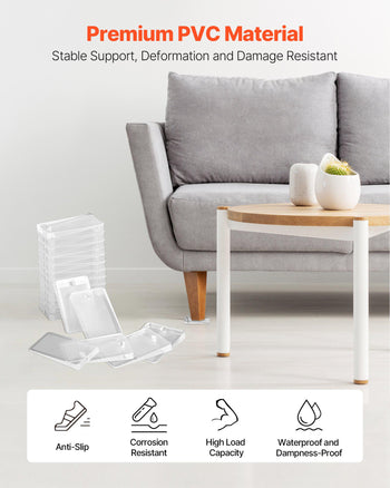 Furniture Leveling Shims, 30 PCS 1.97 x 1.16 x 0.22 inch Non-Skid Clear Plastic Pads, Easy-to-Cut Furniture Leveler, Ideal Shim Leveler for Couch, Refrigerator, Table Legs to Avoid Wobbling