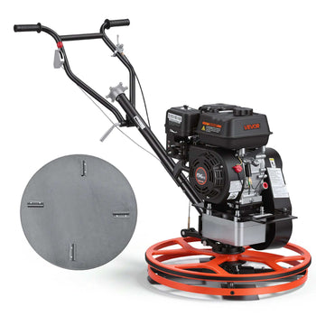 Power Trowel, 24 inch Concrete Finishing Machine with Float Pan, 5.5HP Engine, 4 Blades, Adjustable Pitch, Gas-Powered Walk-Behind Cement Surface Finisher for Smooth Floors, Construction Use