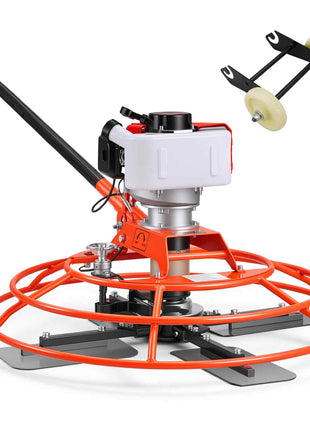 Power Trowel, 28.3 inch Trowel Diameter Concrete Finishing Machine, 4 Blades, Adjustable 0-12° Pitch, Gas-Powered Walk-Behind Cement Surface Finisher for Smooth Floors, Bridge Construction