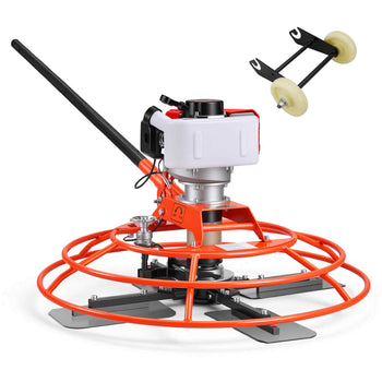 Power Trowel, 28.3 inch Trowel Diameter Concrete Finishing Machine, 4 Blades, Adjustable 0-12° Pitch, Gas-Powered Walk-Behind Cement Surface Finisher for Smooth Floors, Bridge Construction