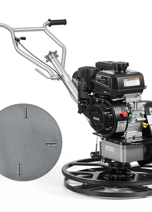 Power Trowel, 24 inch Concrete Finishing Machine with Float Pan, 7HP Kohler Engine, 4 Blades, Adjustable Pitch, Gas-Powered Walk-Behind Cement Surface Finisher for Smooth Floors, Construction