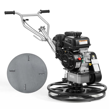 Power Trowel, 24 inch Concrete Finishing Machine with Float Pan, 7HP Kohler Engine, 4 Blades, Adjustable Pitch, Gas-Powered Walk-Behind Cement Surface Finisher for Smooth Floors, Construction