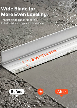 Concrete Screed Blade 8 ft Length Aluminum Alloy Board Leveling Tool, 5.3 in Wide Straight Edge, Wide Coverage, Replacement Surface Leveler for Driveway, Patio, Sidewalk, Garage Floor Finishing