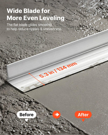 Concrete Screed Blade 14 ft Length Aluminum Alloy Board Leveling Tool, 5.3 in Wide Straight Edge, Wide Coverage, Replacement Surface Leveler for Driveway, Patio, Sidewalk, Garage Floor Finishing
