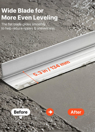 Concrete Screed Blade 10 ft Length Aluminum Alloy Board Leveling Tool, 5.3 in Wide Straight Edge, Wide Coverage, Replacement Surface Leveler for Driveway, Patio, Sidewalk, Garage Floor Finishing