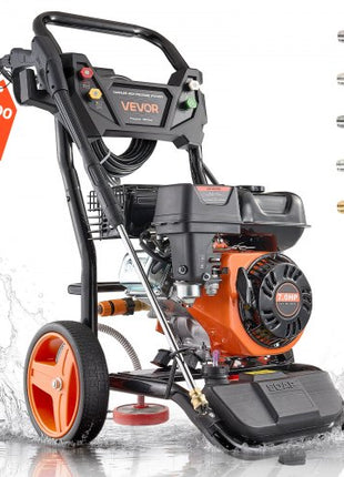 Gas Pressure Washer 3600 PSI and 2.6 Max GPM, Full Copper Pump, Spray Gun and Wand, 5 Nozzle Set, 26 ft Hose Gas Powered Pressure Washer for Cars, Fences, Driveways, Homes, Patios, Furniture