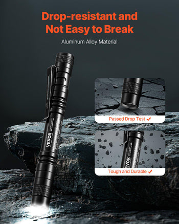 Pen Light, 2-Pack 100 Lumens Pocket Flashlight with Clip, IPX4 Waterproof Portable Penlight, Compact and Lightweight for Tight Spaces, Work, Inspection, Emergency, Mechanics, Outdoor Use