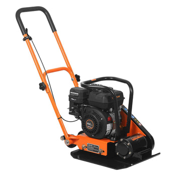 Plate Compactor, 6.5 HP 196CC Gas Engine, 5600 VPM Vibrating Ground Rammer, 2360 lbs Compaction Force, 20.1 x 15 in Plate, Walk Behind Compactor for Paver Landscaping, Asphalt, Foundation, Soil