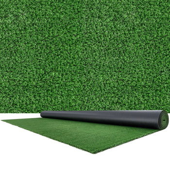 Artificial Grass, 18 x 10 ft Fake Grass Turf Rug, 0.6 in Pile Height Realistic Synthetic Lawn Carpet Roll Mat, Easy Clean Drainage Holes for Patio, Garden, Balcony, Outdoor Indoor Decor, Green