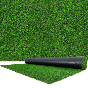 Artificial Grass, 15 x 7 ft Fake Grass Turf Rug, 1.38 in Pile Height Realistic Synthetic Lawn Carpet Roll Mat, Easy Clean Drainage Holes for Patio, Garden, Balcony, Outdoor Indoor Decor, Green