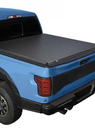 Soft Roll-Up Truck Bed Tonneau Cover, Compatible with 2015-2025 Ford F150 Styleside/Fleetside (Not Fit Flareside/Stepside), Fit 6.5 ft (6 ft 7 in/79 in) Bed, PVC Tonneau Cover with Aluminum Bars