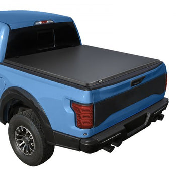 Soft Roll-Up Truck Bed Tonneau Cover, Compatible with 2015-2025 Ford F-150, Fits 5.6 ft (5 ft 7 in/67 in) Bed, Triple-Layer Heavy-Duty PVC Tonneau Cover with Three Aluminum Alloy Support Bars