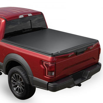 Soft Roll-Up Truck Bed Tonneau Cover, Compatible with 2017-2025 Ford F-250/350/450 Super Duty, Fits 6.8 ft (6 ft 10 in/82 in) Bed, Triple-Layer PVC Tonneau Cover with Three Aluminum Alloy Bars