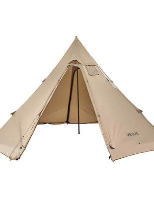 Hot Tent for 4-6 Persons, Portable Winter Tipi Tent with Stove Jack, Waterproof Canvas Camping Tents, Lightweight 4 Season Shelter Tents for Hiking Fishing Backpacking, L Size