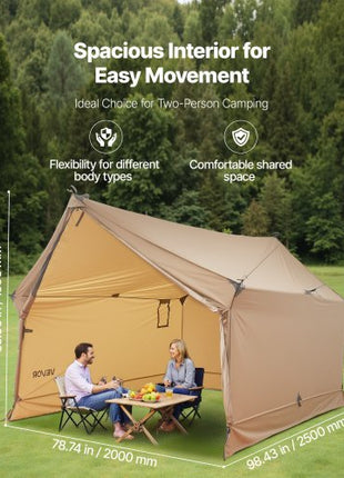 Camping Hot Tent, 2 Persons Cabin Hot Tent with Stove Jack, Waterproof Winter Tents Shelters with Vents, Lightweight & Portable 4 Season Tents for Hiking Fishing Hunting Backpacking