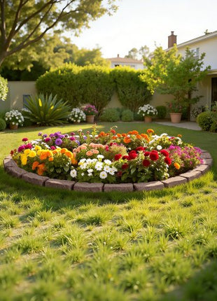 Faux Stone Landscape Edging, 46.4 x 2.2 in Realistic Lawn Edging, Flexible Brick-Sized Garden Edging Border with Anchoring Spikes, Fade-Resistant Yard Edging for Driveways Walkway Brown