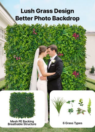 Artificial Plant Wall, 12PCS 20 x 20 in Artificial Boxwood Panels, Greenery Backdrop Privacy Hedge Fence with Sun Protection, Fake Grass Wall Screen for Wedding, Indoor, Outdoor Garden, Backyard