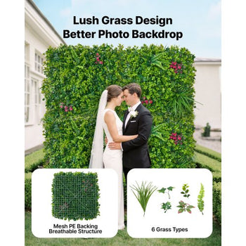 Artificial Plant Wall, 12PCS 20 x 20 in Artificial Boxwood Panels, Greenery Backdrop Privacy Hedge Fence with Sun Protection, Fake Grass Wall Screen for Wedding, Indoor, Outdoor Garden, Backyard