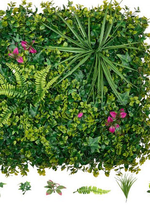 Artificial Plant Wall, 16PCS 20 x 20 in Artificial Boxwood Panels, Greenery Backdrop Privacy Hedge Fence with Sun Protection, Fake Grass Wall Screen for Wedding, Indoor, Outdoor Garden, Backyard