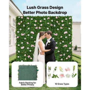 Artificial Luxury Flower Wall Backdrop, 2 PCS, Each Panel 2 x 8 ft, Gorgeous 3D Silk Floral Backdrop Pet Friendly, Easy Installation Flower Wall Panel for Wedding, Event, Party and Home Decor