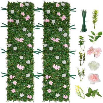 Artificial Luxury Flower Wall Backdrop, 2 PCS, Each Panel 2 x 8 ft, Gorgeous 3D Silk Floral Backdrop Pet Friendly, Easy Installation Flower Wall Panel for Wedding, Event, Party and Home Decor