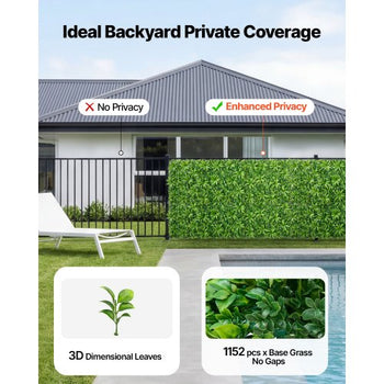 Artificial Plant Wall, 40 x 120 in Artificial Boxwood Panels, Sun Protection Greenery Backdrop Privacy Hedge Fence, Fake Grass Screen for Wedding, Indoor, Outdoor Garden, Backyard (1 PC)