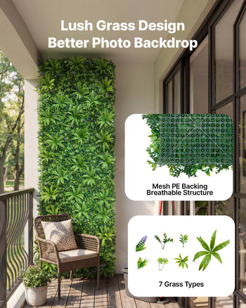 Artificial Plant Wall, 40 x 120 in Artificial Boxwood Panels, Sun Protection Greenery Backdrop Privacy Hedge Fence, Fake Grass Screen for Wedding, Indoor, Outdoor Garden, Backyard (1 PC)