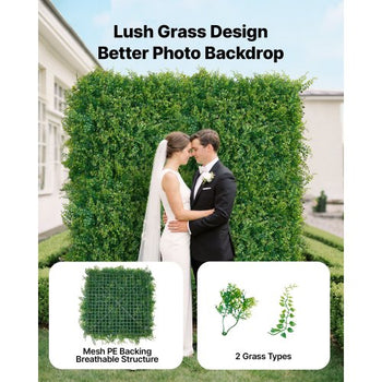 Artificial Plant Wall, 12PCS 20 x 20 in Artificial Boxwood Panels, Sun Protection Greenery Backdrop Privacy Hedge Fence, Fake Grass Screen for Wedding, Indoor, Outdoor Garden, Backyard