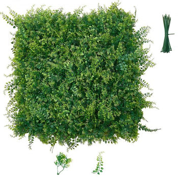 Artificial Plant Wall, 12PCS 20 x 20 in Artificial Boxwood Panels, Sun Protection Greenery Backdrop Privacy Hedge Fence, Fake Grass Screen for Wedding, Indoor, Outdoor Garden, Backyard