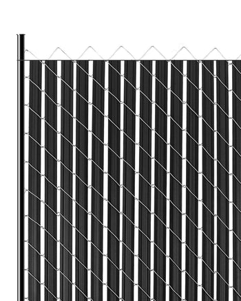 Bottom Locking Privacy Slats, Double-Wall Vertical Bottom-Locking Slats with Wings for Chain-Link Fence, High-Density HDPE Chain Link Slats Ideally Fit 8' High Fence for Garden and Farm(Black)