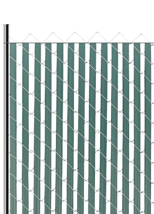 Bottom Locking Privacy Slats, Double-Wall Vertical Bottom-Locking Slats for Chain-Link Fence, High-Density HDPE Chain Link Slats Ideally Fit 4' High Fence for Garden, Farm, Sports Field(Green)