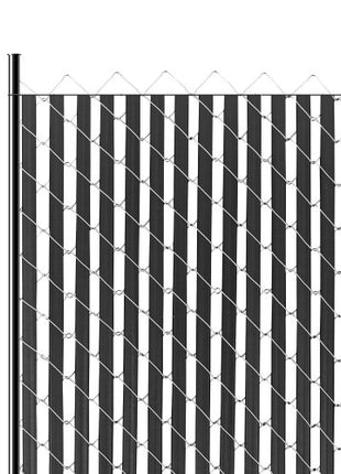 Bottom Locking Privacy Slats, Double-Wall Vertical Bottom-Locking Slats for Chain-Link Fence, High-Density HDPE Chain Link Slats Ideally Fit 6' High Fence for Garden, Farm, Sports Field(Black)