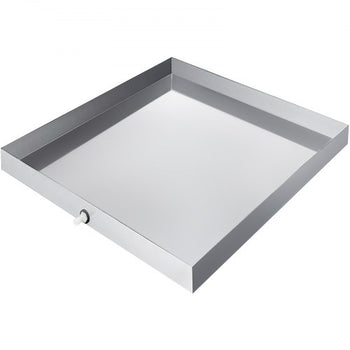 27 x 25 x 2.5 Inch Washing Machine Pan 304 Stainless Steel Washing Machine Drain Pan 18 GA Thickness Heavy Duty Compact Washer Drip Tray with Drain Hole & Hose Adapter
