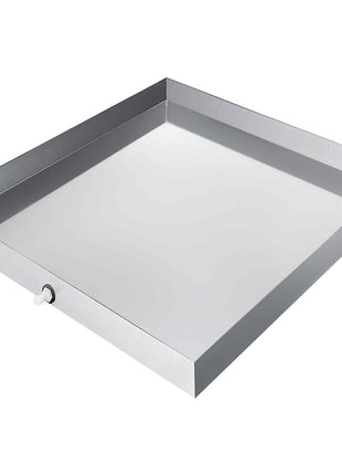 27 x 25 x 2.5 Inch Washing Machine Pan 304 Stainless Steel Washing Machine Drain Pan 18 GA Thickness Heavy Duty Compact Washer Drip Tray with Drain Hole & Hose Adapter