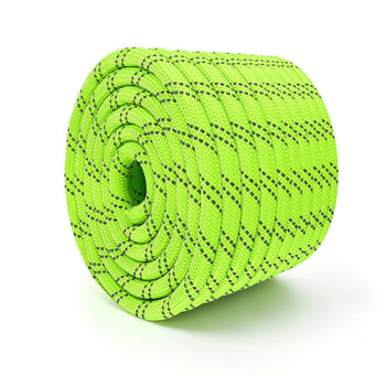 Double Braided Polyester Rope 1/2 in x 120 ft Arborist Rigging Rope, for Tree Work, Heavy Duty 11 Strands, 3700 lbs High Breaking Strength, Outdoor Climbing Towing Swing Pulling Cord, Green