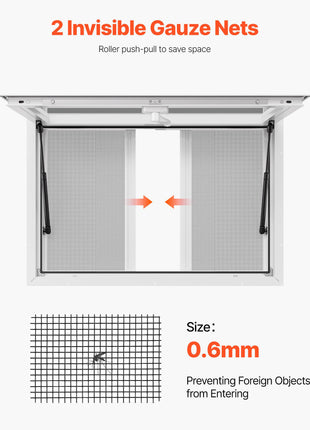 Concession Window 36x24 in, Aluminum Alloy Service Window for Food Truck, Up to 85 Degrees Stand Serving Window with 2 Sliding Windows, Awning Door, and Drag Hook, for Concession Trailers