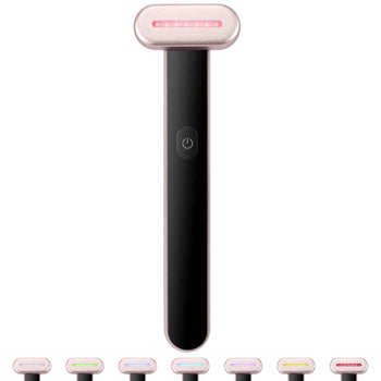 Red Light Therapy Wand for Face, 7-Color LED Facial Wand Red Light Therapy Device with Heatig Therapy| Microcurrent Vibrating Massage, Portable LED Beauty Wand for Face, Neck
