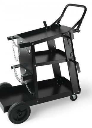 Welding Cart, 3-Tier Welder Cart Heavy Duty with 400 Lbs Weight Capacity, 360° Swivel Wheels, Tank Storage Safety Chains, Rolling MIG Welder Cart for TIG, ARC, MMA, Plasma Cutter Welding Machine