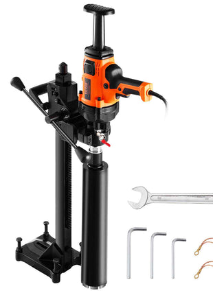 Core Drill Machine, 0.8-6.3in Drilling Diameter Handheld Diamond Core Drill Rig with Stand and Core Drill Bit, 2000W Rugged Concrete Core Drill, Wet and Dry Use, For Concrete, Brick, Marble