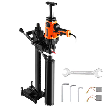 Core Drill Machine, 0.8-6.3in Drilling Diameter Handheld Diamond Core Drill Rig with Stand and Core Drill Bit, 2000W Rugged Concrete Core Drill, Wet and Dry Use, For Concrete, Brick, Marble