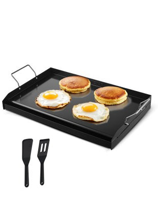 Carbon Steel Griddle, 24x16 inch Universal Flat Top Rectangular Plate, Gas Grill Griddle for BBQ Grill, Teppanyaki, Portable Family Cookware with Handle, for Camping Tailgating Party