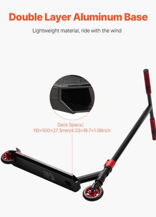 Stunt Scooter, Pro Complete Trick Scooters for Kids Ages 11-13 Years, Teens, Adults, Boys, and Girls, Freestyle Street Rider for Intermediate and Beginner, Double Layer Lightweight Aluminum Deck