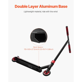 Stunt Scooter, Pro Complete Trick Scooters for Kids Ages 11-13 Years, Teens, Adults, Boys, and Girls, Freestyle Street Rider for Intermediate and Beginner, Double Layer Lightweight Aluminum Deck
