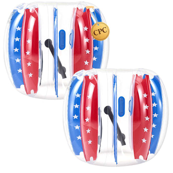 2-Pack Inflatable Bumper Balls 4FT Human Bubble for Teens Blue+Red, for Backyard, Camping, Picnic, Park, Lawn, and Outdoor Team Gameplay, Thickened PVC Material, Sumo Hamster Ball with Handle